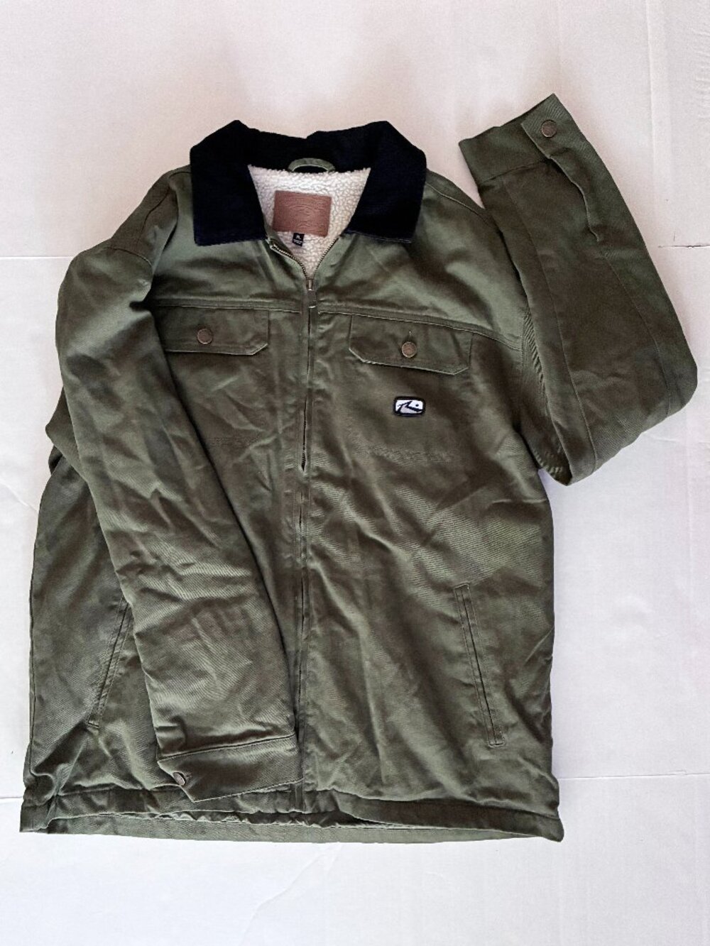 Rusty Dungaree Trucker Utility Jacket - XL - Olive